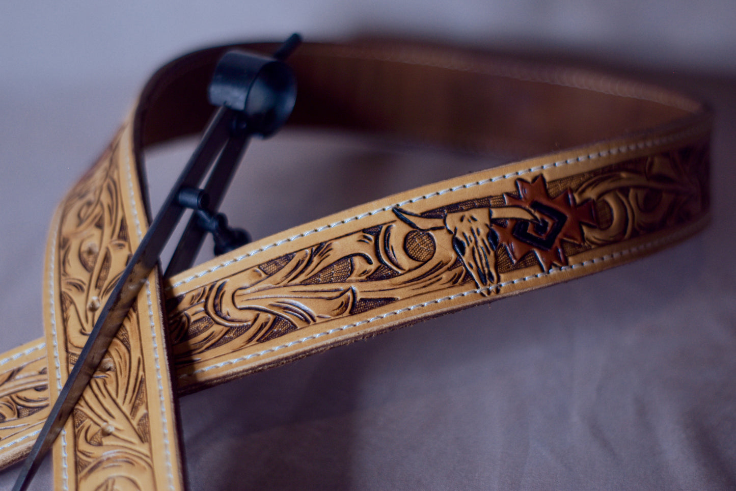 Custom tooled leather belt